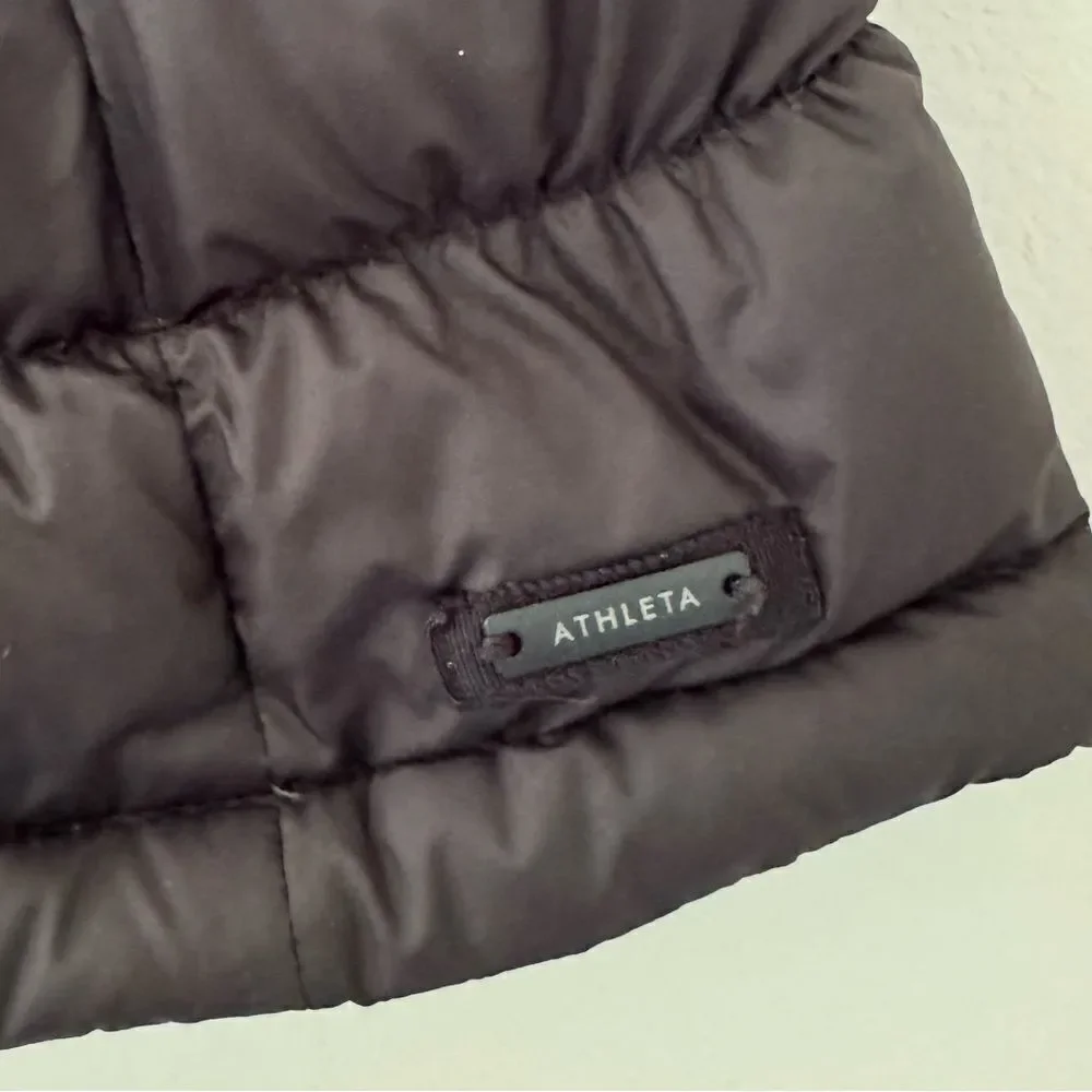 Athleta Black Downabout Goose Down Vest Size Small